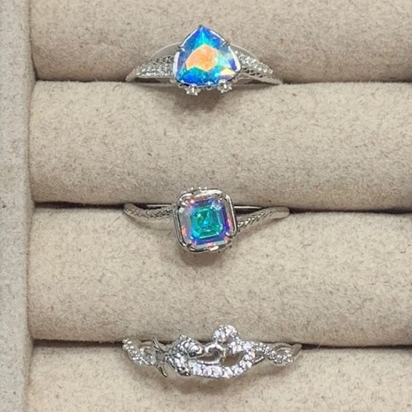 3 Fragrant Jewels Sterling Silver Pisces Zodiac Rings - Sizes 7-9 - Picture 3 of 8